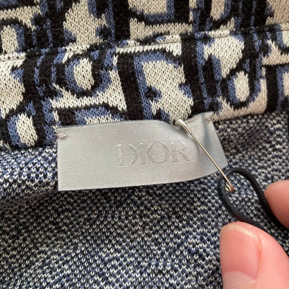 Dior Oblique Overshirt Navy Blue Cotton Jacquard - Picture 5 of 9
